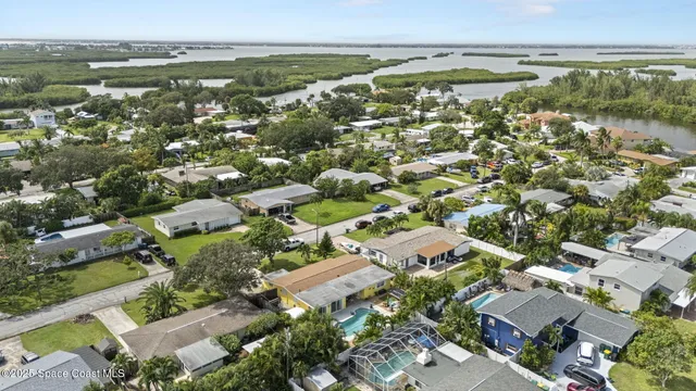 an aerial view of residential building with outdoor space