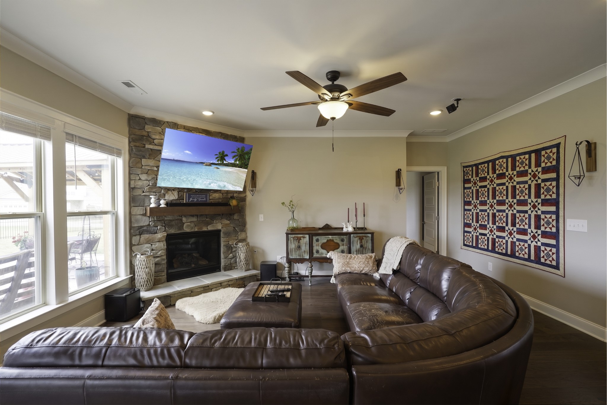 806 Chalkstone Ln Mount Mount Juliet, TN 37122 - Photo 37 of 65 a living room with furniture and a fireplace