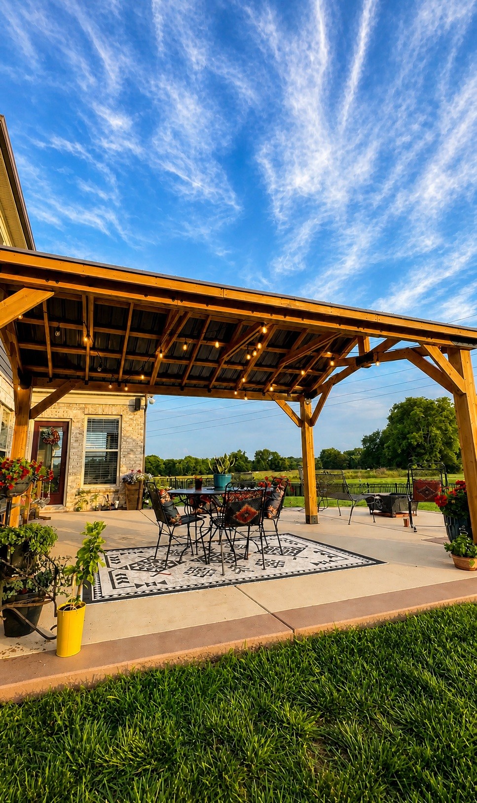 806 Chalkstone Ln Mount Mount Juliet, TN 37122 - Photo 59 of 65 a view of a yard with table and chairs under an umbrella