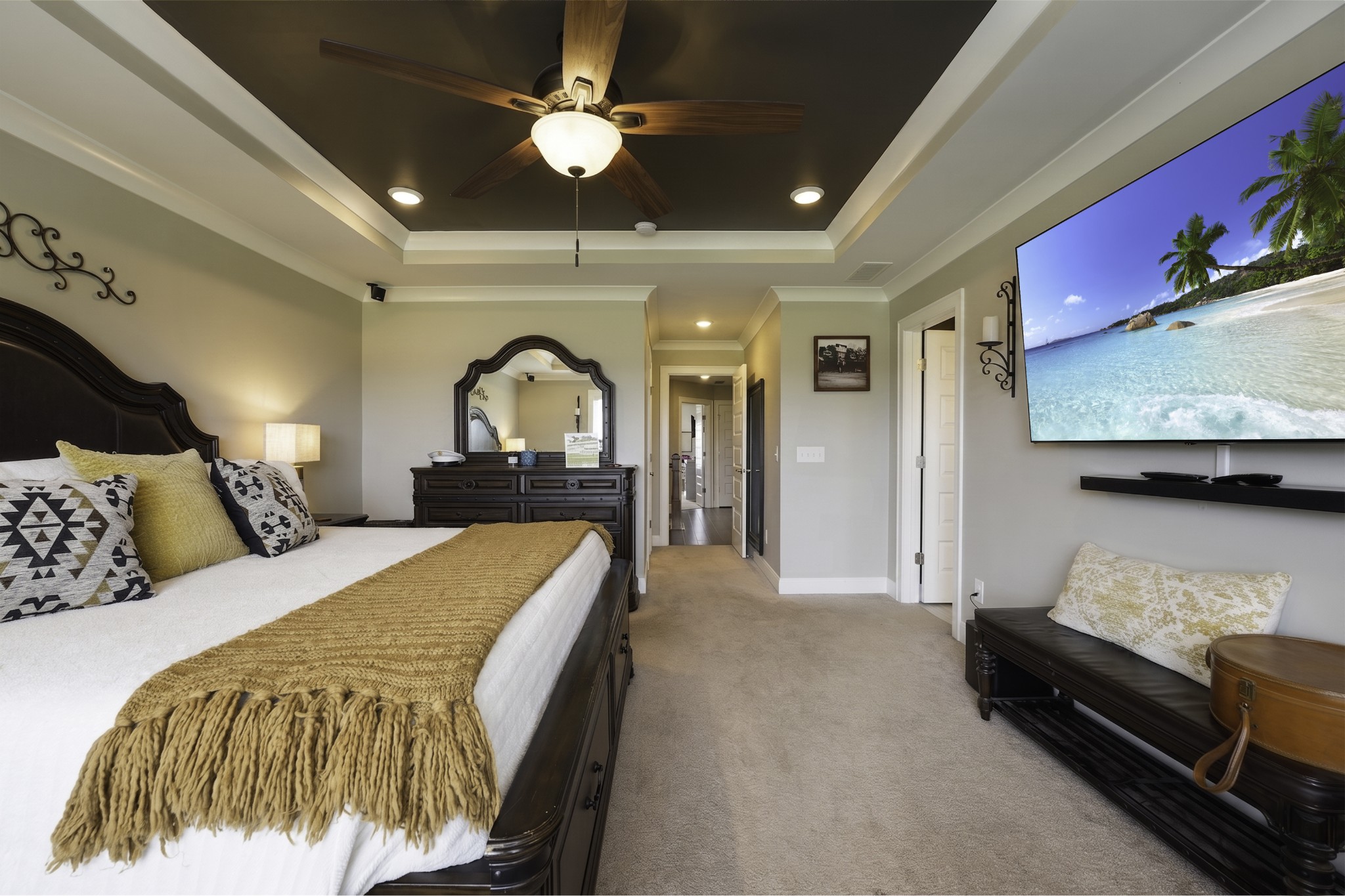 806 Chalkstone Ln Mount Mount Juliet, TN 37122 - Photo 7 of 65 a bed room with a bed mirror and a television