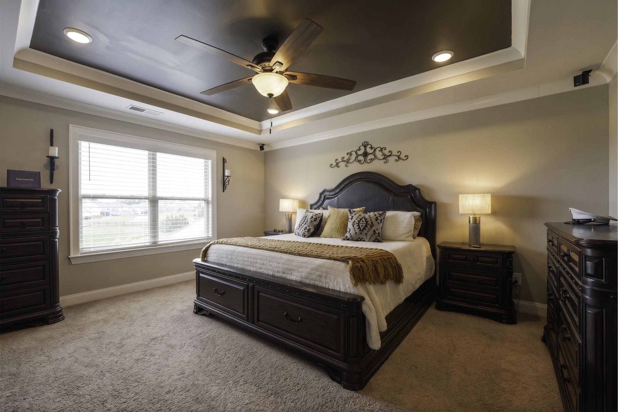 806 Chalkstone Ln Mount Mount Juliet, TN 37122 - Photo 8 of 65 a spacious bedroom with a bed a chandelier and a large window