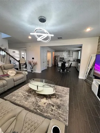 a living room with furniture