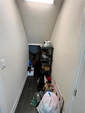 a view of workspace with wooden floor