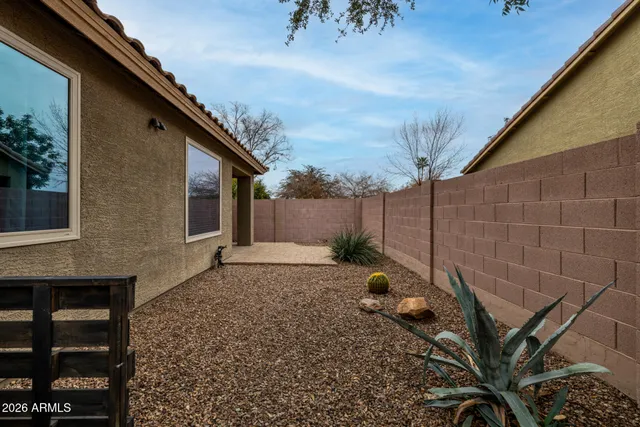 a backyard of a house