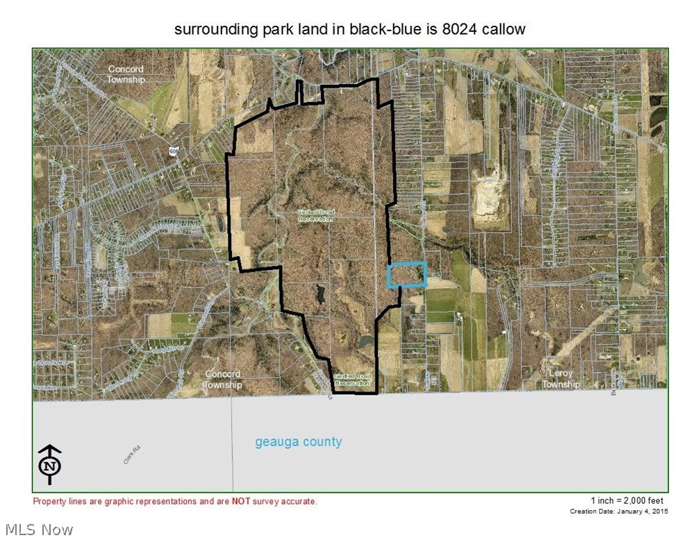 11-acres Callow Road Painesville, OH 44077 - Photo 2 of 8 blue portion is the 15 acre lot before the 3.5 was sold off...there is roughly 11.15 acres left that surrounds this property called Girdled Road Reservation
