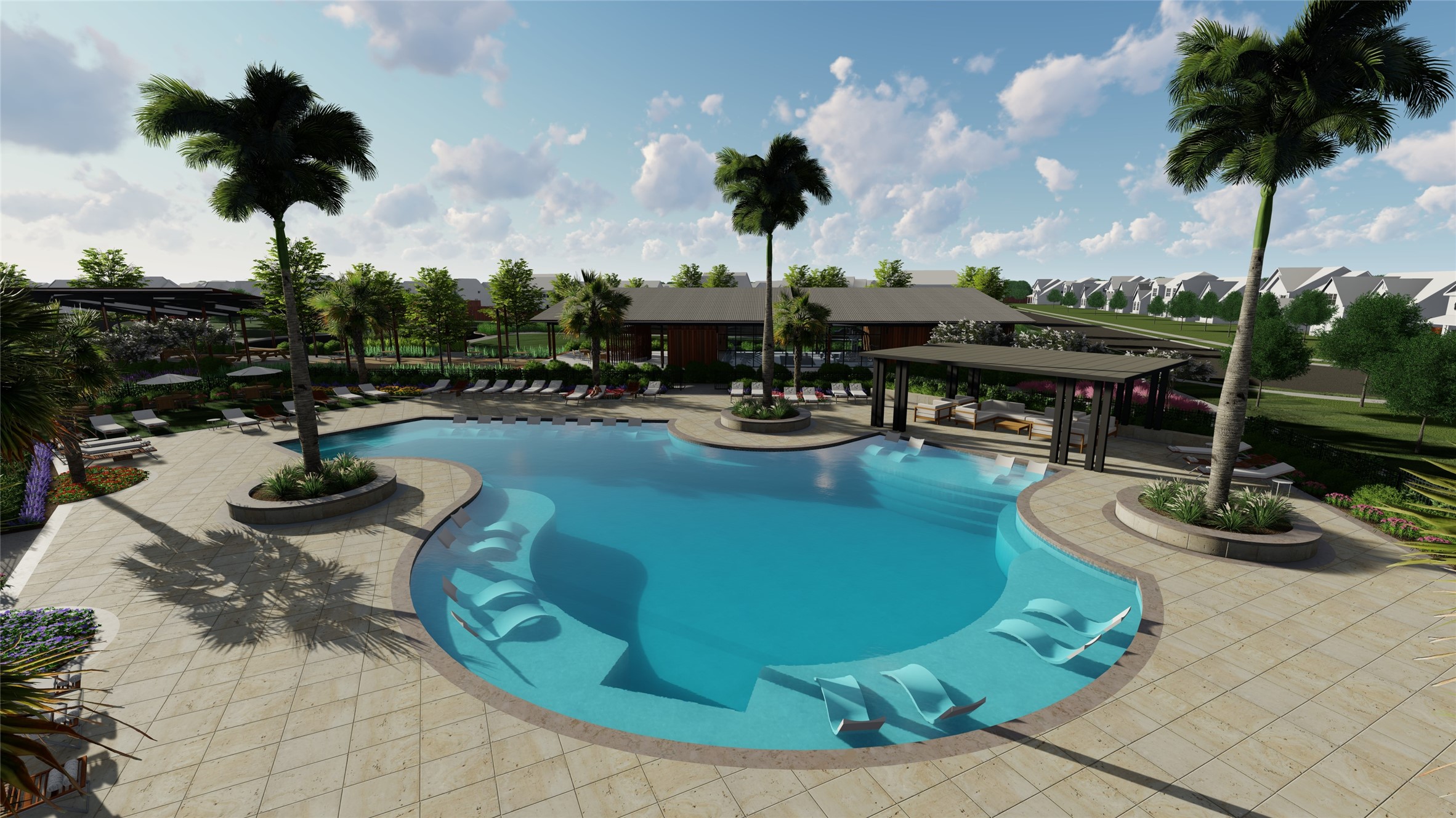 6222 Lost Rdg Lane Richmond, TX 77469 - Photo 12 of 12 a view of a swimming pool with a patio and a garden