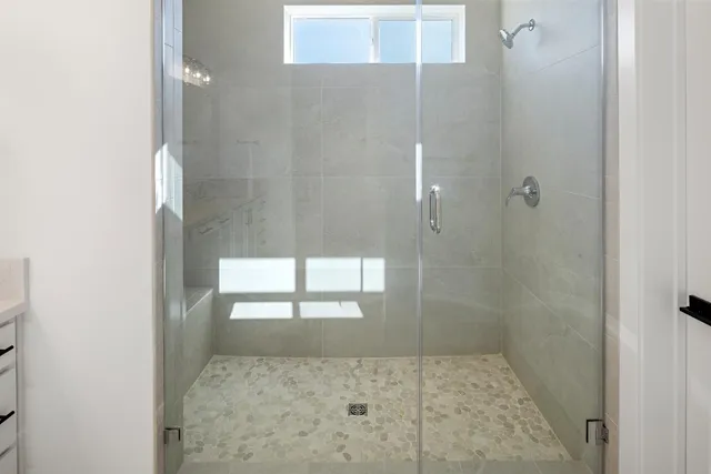 a bathroom with a shower