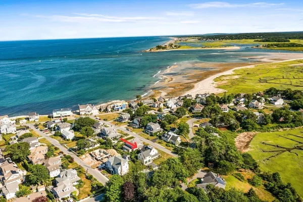 a view of an ocean and beach