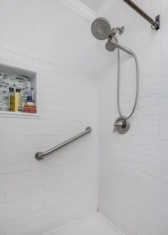 a bathroom with a shower