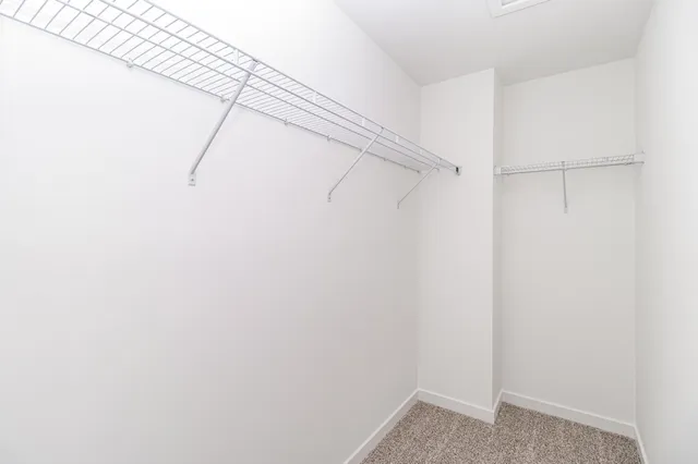 a view of small space with racks on the wall