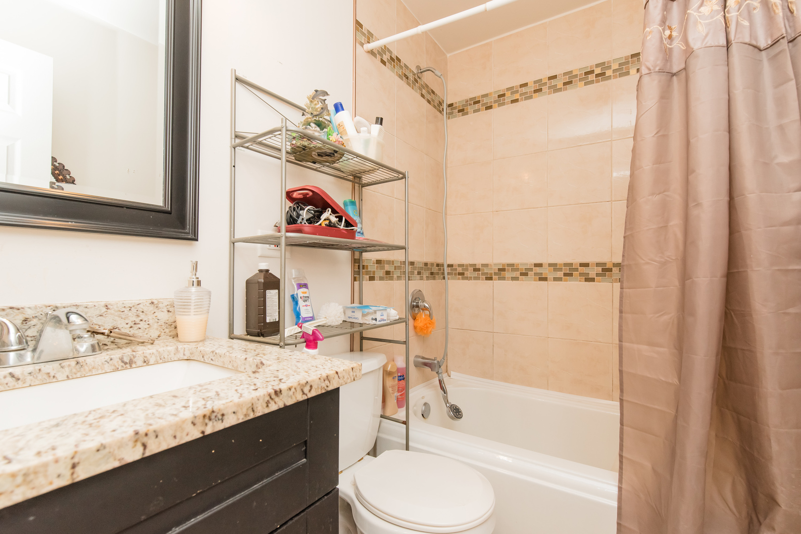 227 Rivers View Drive Carpentersville, IL 60110 - Photo 18 of 24 a bathroom with a granite countertop sink toilet and shower