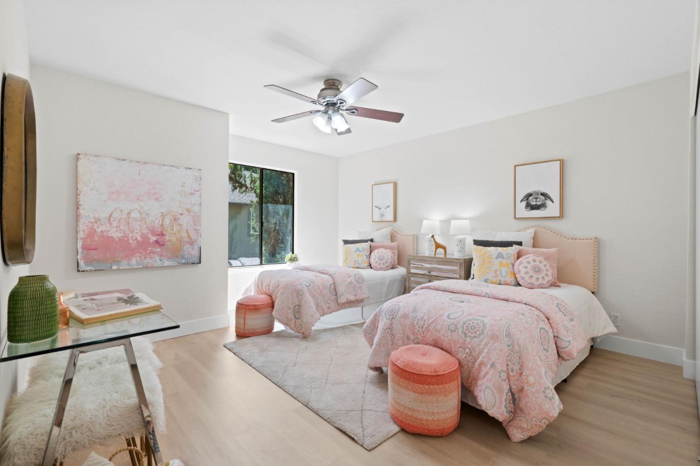 1165 Smith Avenue, Unit B Campbell, CA 95008 - Photo 30 of 46 a bedroom with two beds and a large mirror