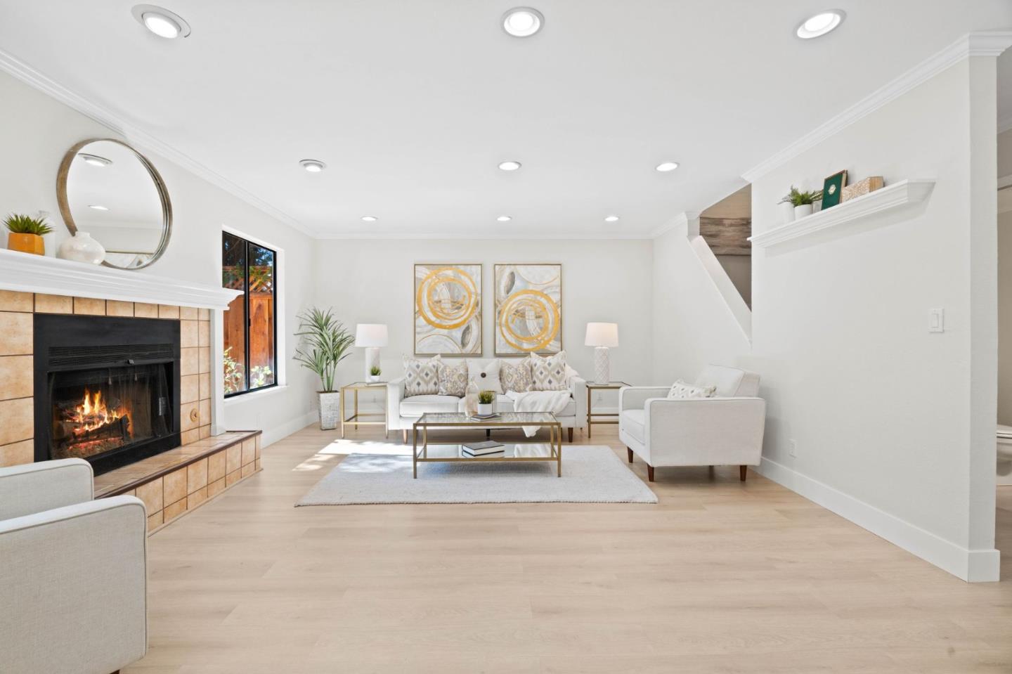 1165 Smith Avenue, Unit B Campbell, CA 95008 - Photo 10 of 46 a living room with furniture and a fireplace