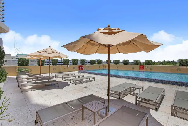 a view of a terrace with sitting area