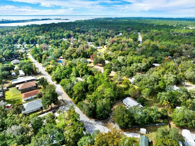 a view of a park with trees