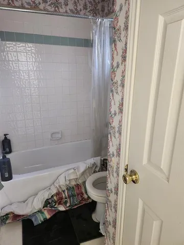 a view of backyard with window and hardwood