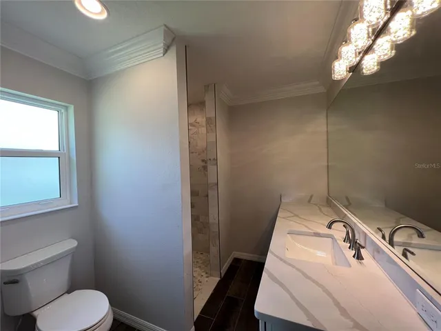 a bathroom with a sink toilet and vanity