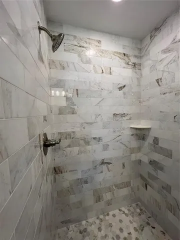a bathroom with a shower