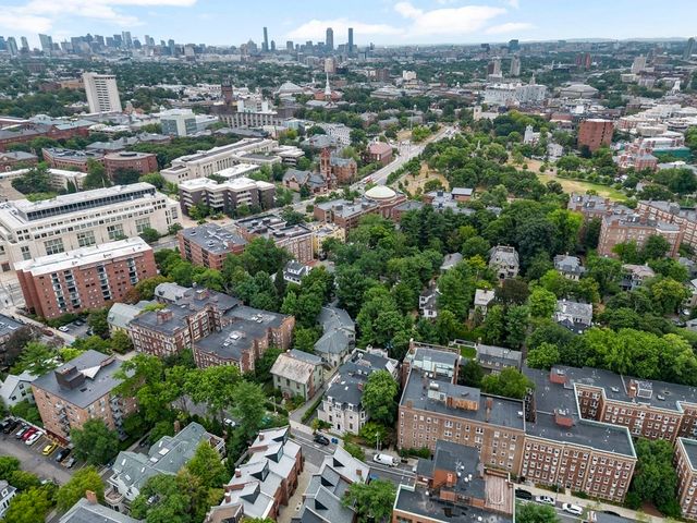an aerial view of a city