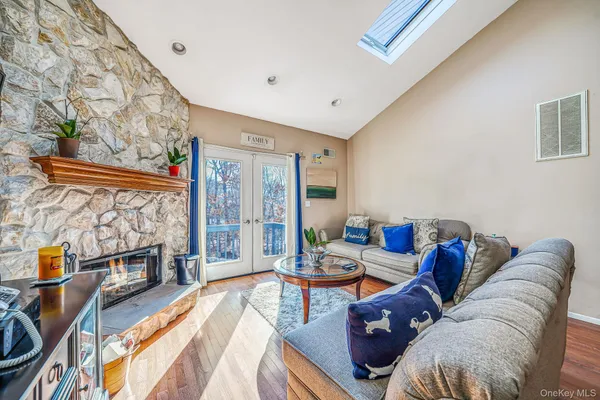 a living room with furniture and a couch