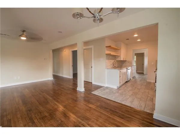 a view empty room with wooden floor and window