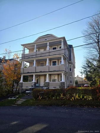 a front view of a building