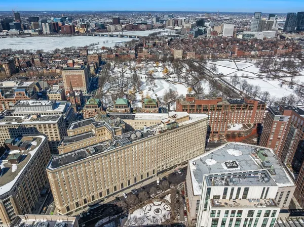 a view of a city with tall buildings