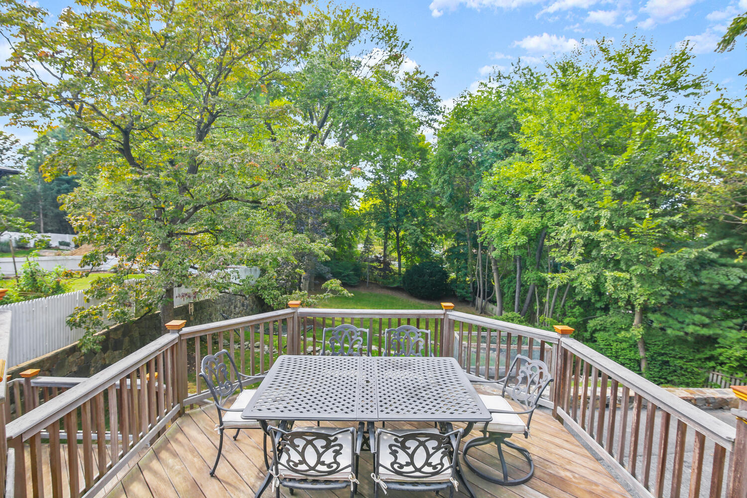 25 Butler Street Greenwich, CT 06807 - Photo 31 of 37 a view of a wooden chairs and table in the balcony