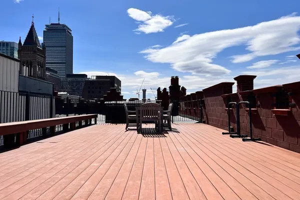 a view of a roof deck