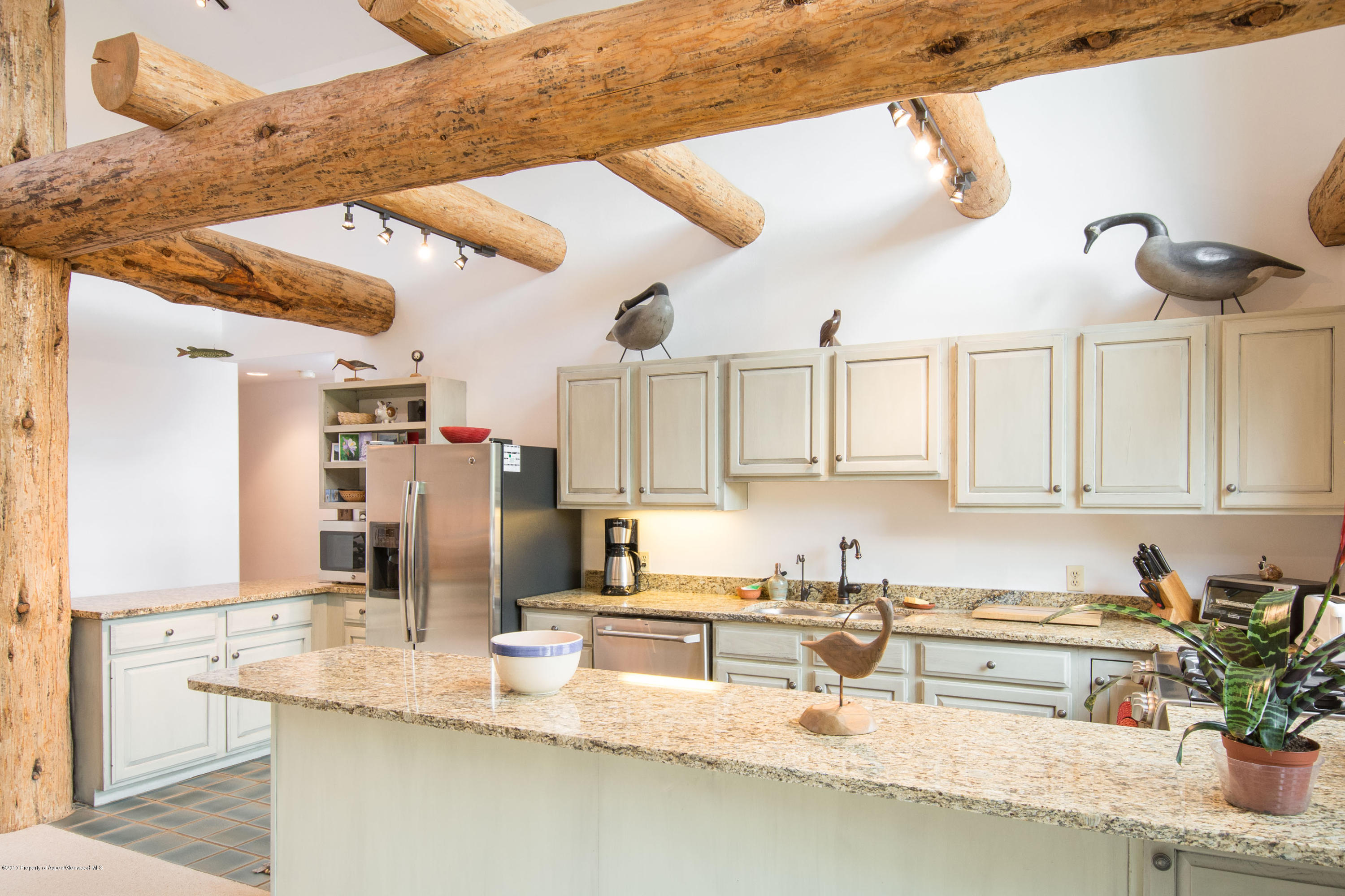 144 Haystack Lane Snowmass, CO 81654 - Photo 4 of 40 a kitchen with stainless steel appliances granite countertop a sink a stove and a wooden cabinets