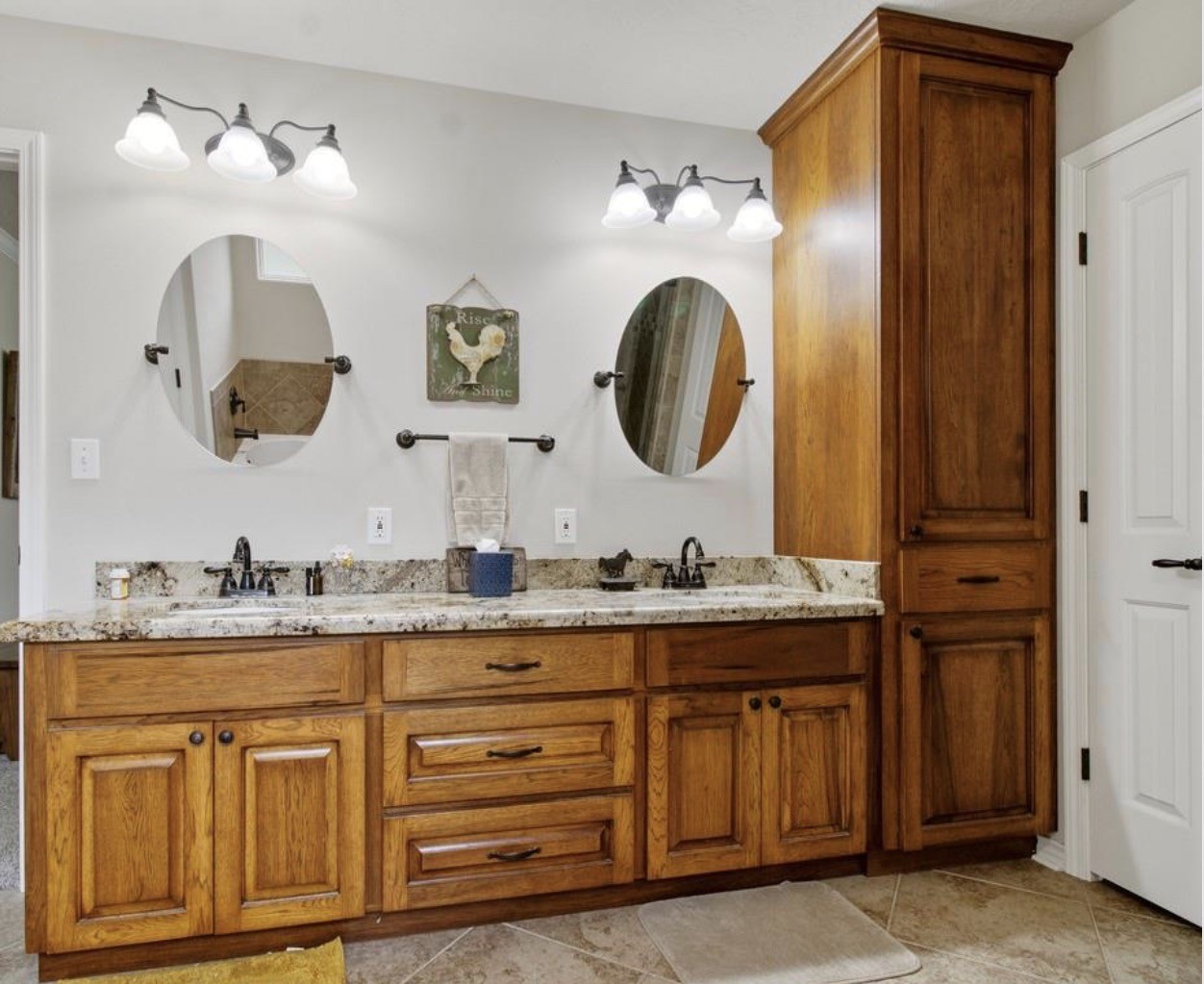 5177 PR 4052 Normangee, TX 77871 - Photo 16 of 20 a bathroom with a granite countertop sink and a mirror