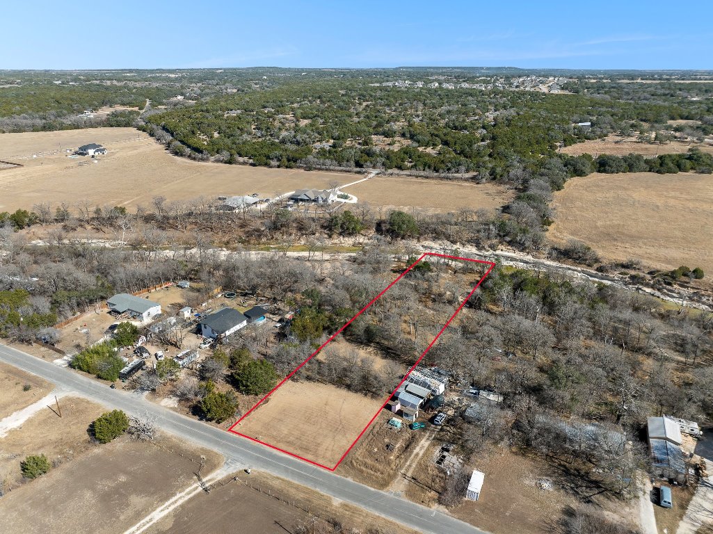 145 River Road Liberty Hill, TX 78642 - Photo 2 of 27 Overview of rural landscape with property parcel outlined