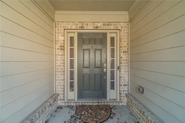 a view of a wooden door