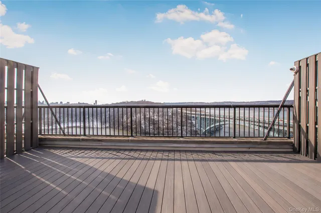 a view of deck with a sink