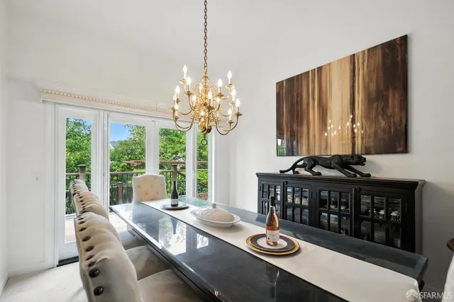 a table and chairs in a room