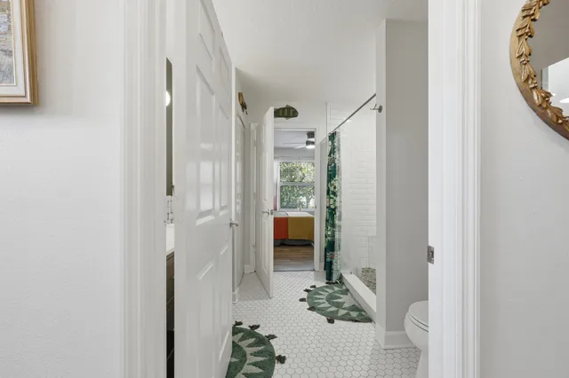 a kitchen with a sink and a refrigerator