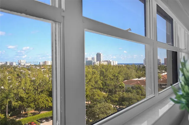 a view of a balcony with an outdoor space