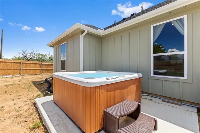 a view of a balcony with an outdoor space