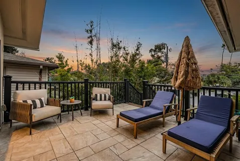 a outdoor living space with furniture