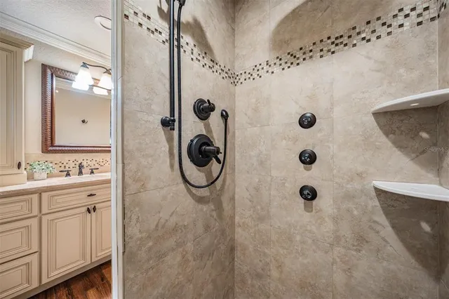 a bathroom with a shower