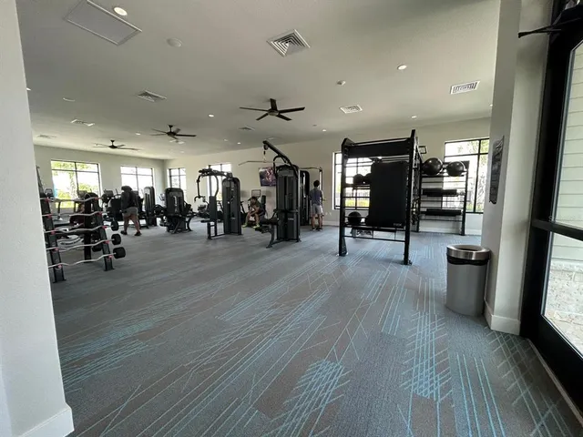 a view of a yard with a trampoline