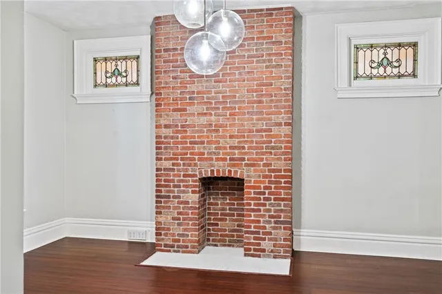 a view of wooden door