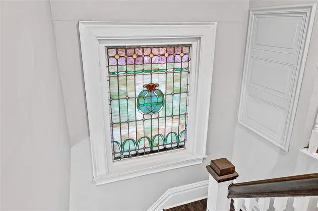 a view of an entryway with a window