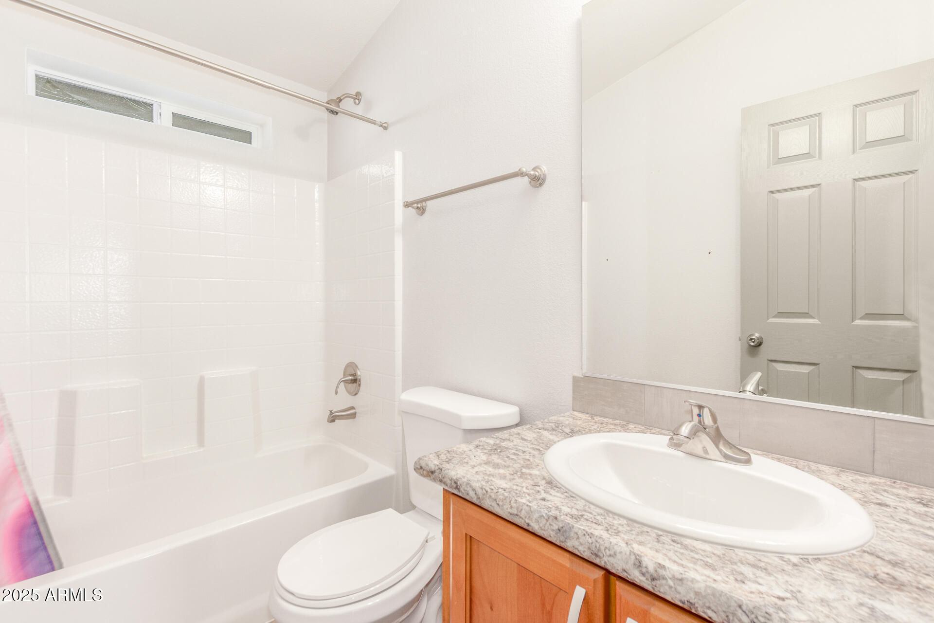 11425 East University Drive, Unit 115 Apache Junction, AZ 85120 - Photo 17 of 28 a bathroom with a granite countertop sink toilet and shower