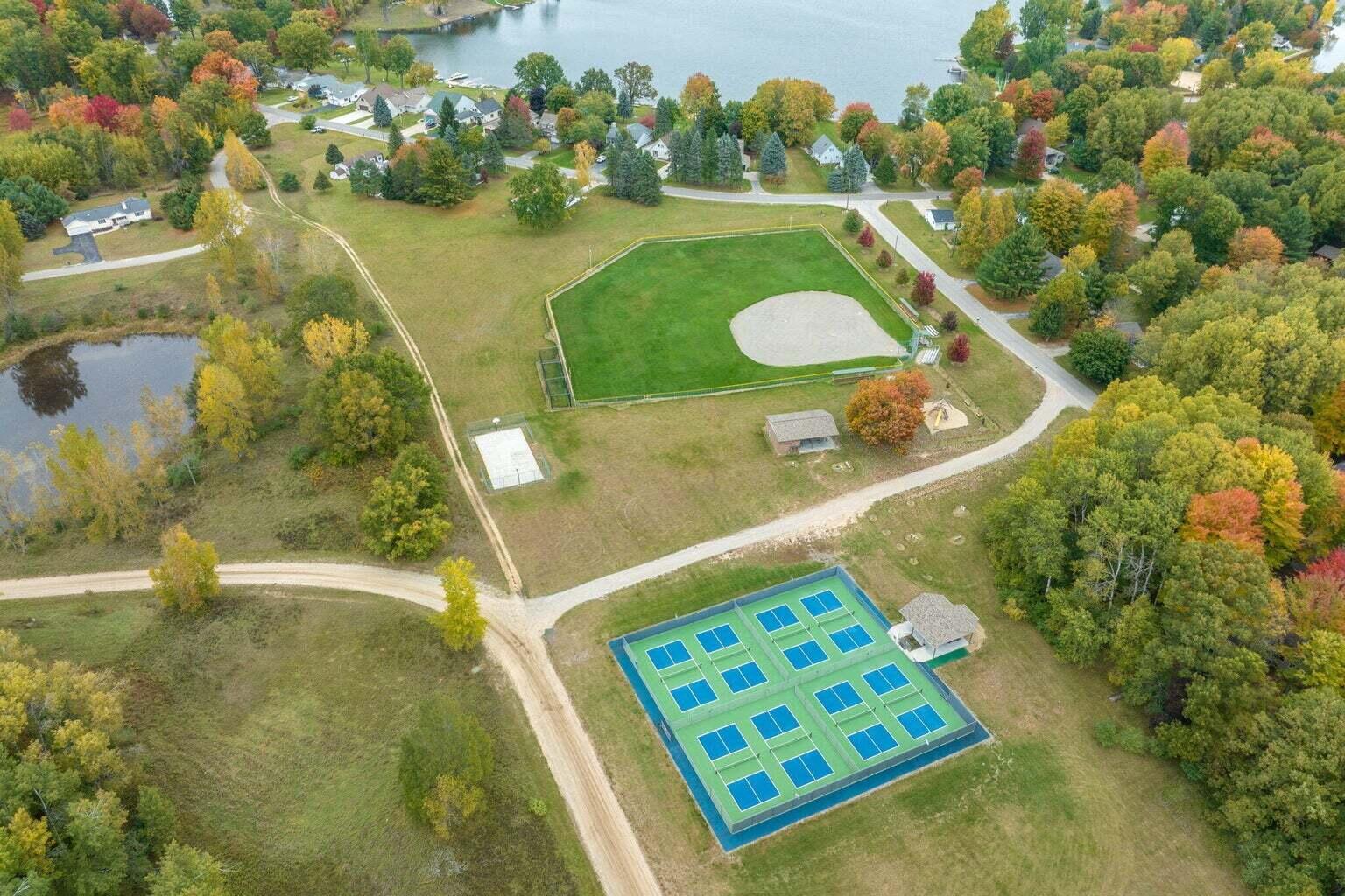 7277 Ryans Run Road, Unit 120 Stanwood, MI 49346 - Photo 8 of 11 aerial pickleball
