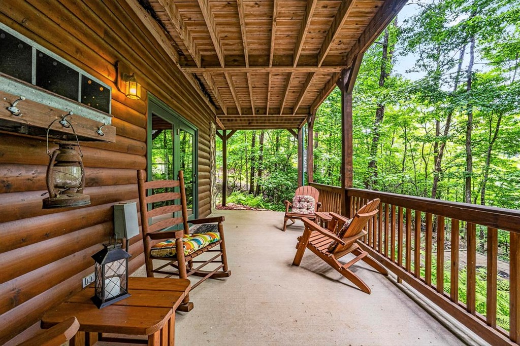 115 Lakota Trail Blue Ridge, GA 30513 - Photo 37 of 49 a view of porch with furniture and a backyard