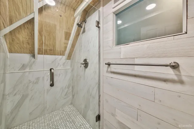 a bathroom with a shower
