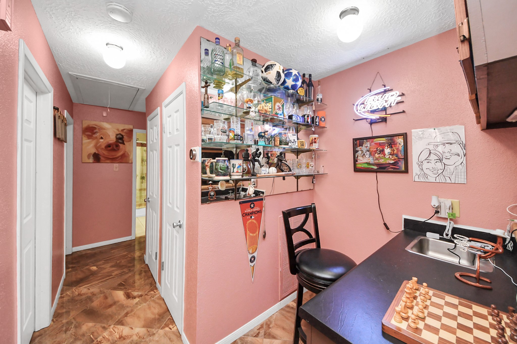 37 Wagon Ln Loop Angleton, TX 77515 - Photo 19 of 42 a view of a workspace with furniture and a livingroom