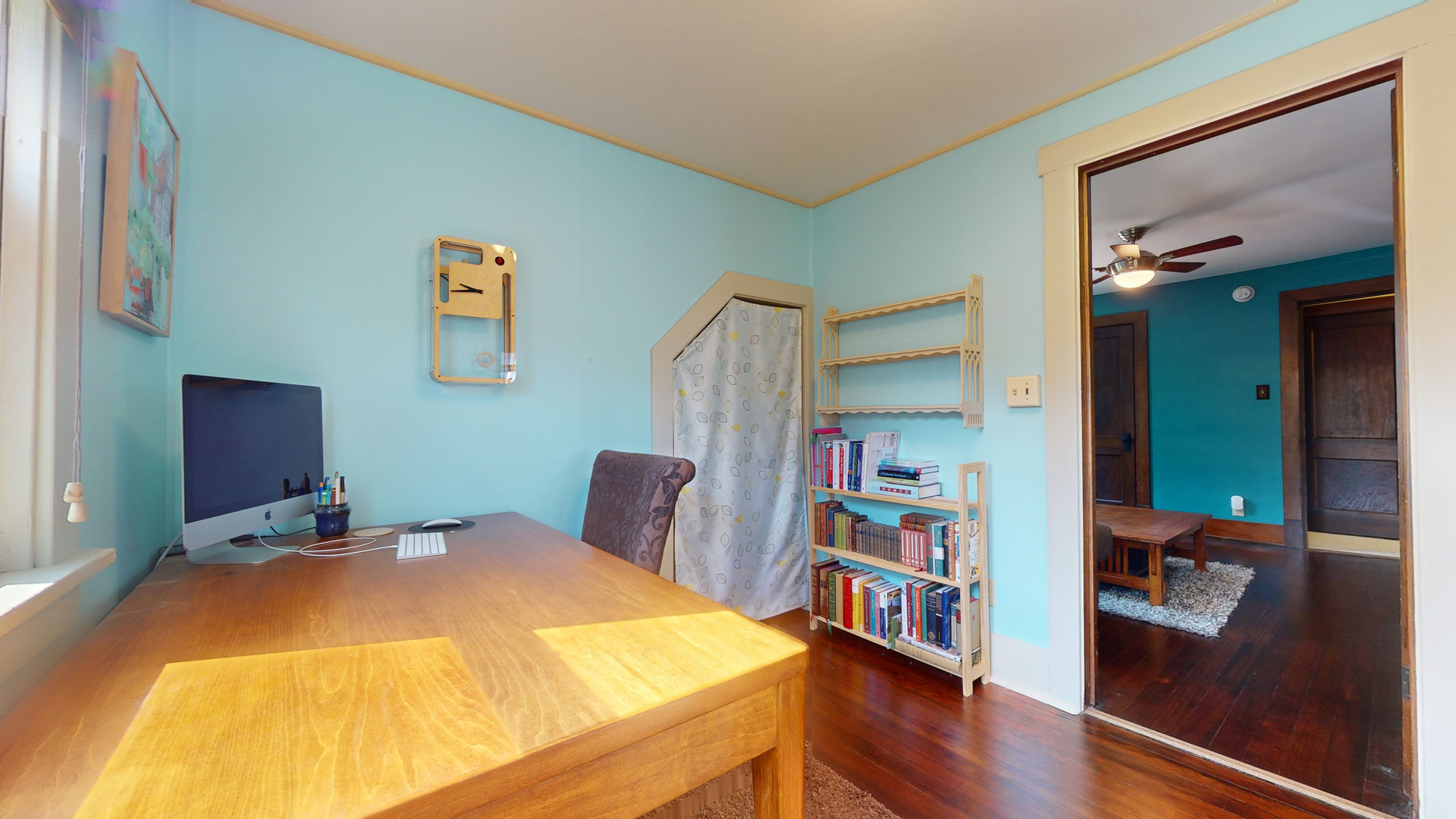 916 West Daniel Street Champaign, IL 61821 - Photo 32 of 46 a bed room with a bed and a book shelf