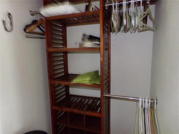 a close view of walk in closet